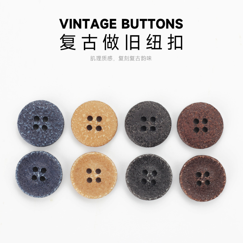 Vintage-Style Resin Buttons for Shirts, Suits, Uniforms, High-End Exquisite Fashion Sweater Cuff Buttons