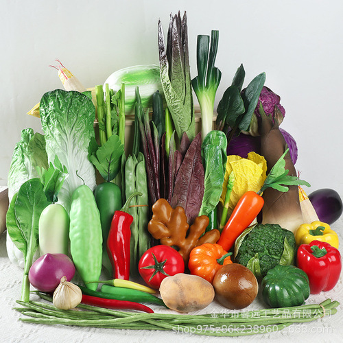 Simulated vegetable model foam fake white cabbage, lettuce, potatoes, onions, tomatoes, chili peppers, lotus root children's cognitive teaching aids
