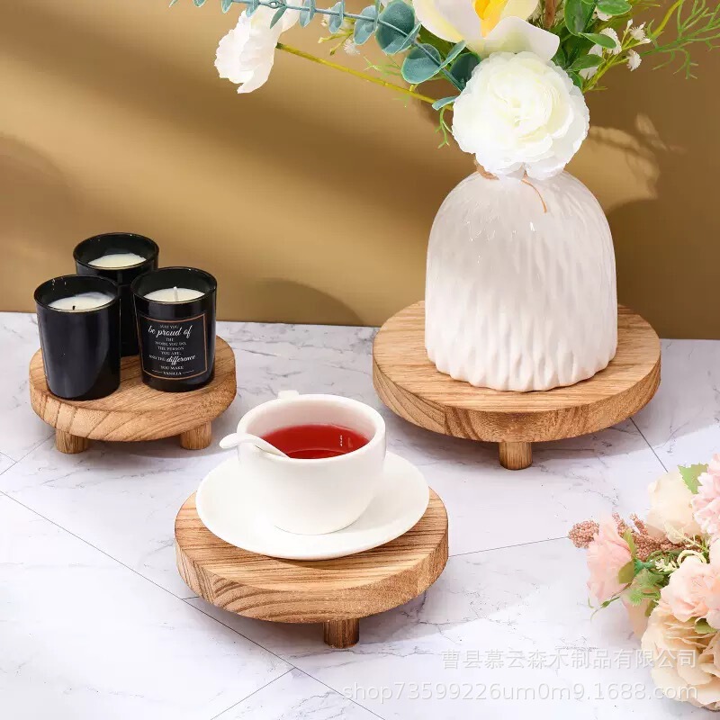 In-stock cross-border wooden base plant display stand, party snack afternoon tea tray, coffee cup base display stand In-stock cross-border wooden base plant display stand, party snack afternoon tea tray, coffee cup base display stand