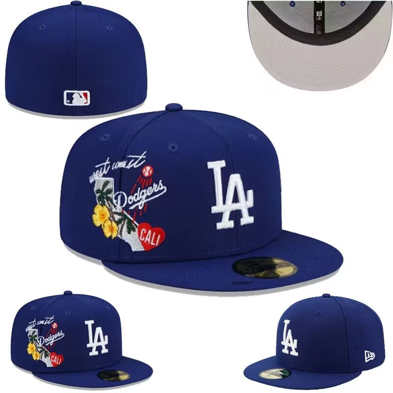 2024 comercio exterior nuevo equipo de béisbol masculino y femenino de LA Dodgers NY gorras de béisbol con tapa completa Baile callejero juvenil gorra de ala ancha