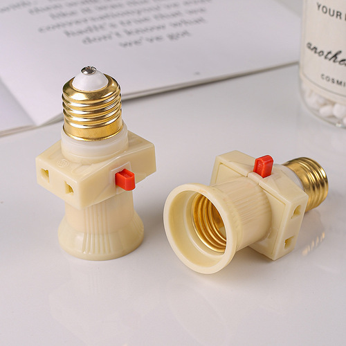 Xindatai pure copper double-split fire E27 Rotary lamp holder with socket switch conversion screw lamp holder