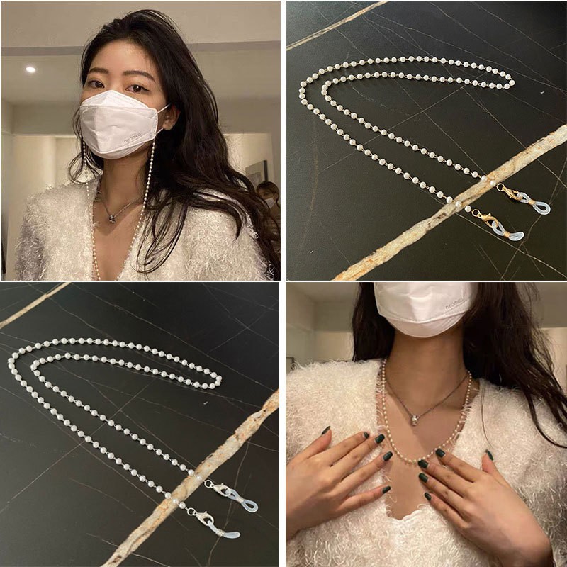 New Cross-border European and American Glasses Chain Niche All-match Elegant Pearl Mask Chain Women's Eyes Chain Women's Accessories