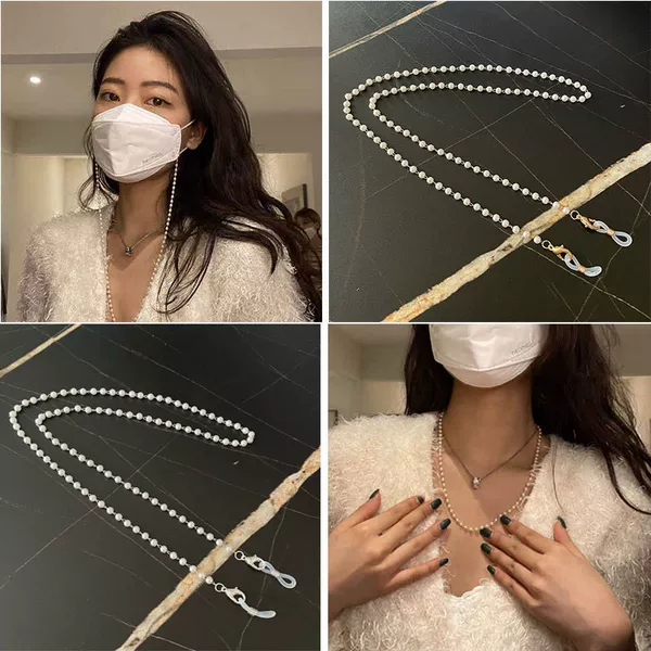 New Cross-border European and American Glasses Chain Niche All-match Elegant Pearl Mask Chain Women's Eyes Chain Women's Accessories