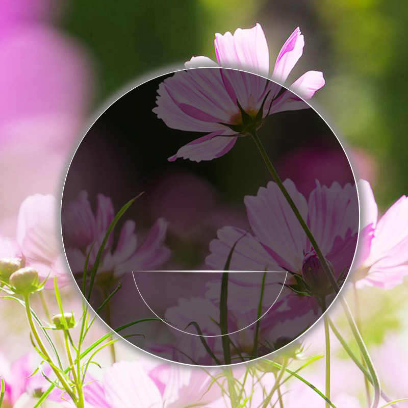 平顶变色双光1.56看远看近老花近视树脂眼镜片加膜加硬工厂直供