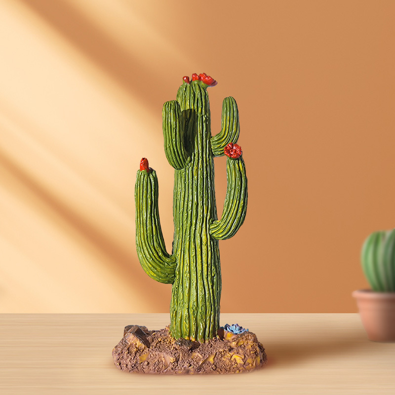 Decoración de caja de mascotas de escalada micro escena del desierto gran tuna cactus cactus cactus pecera paisajismo puede hundirse