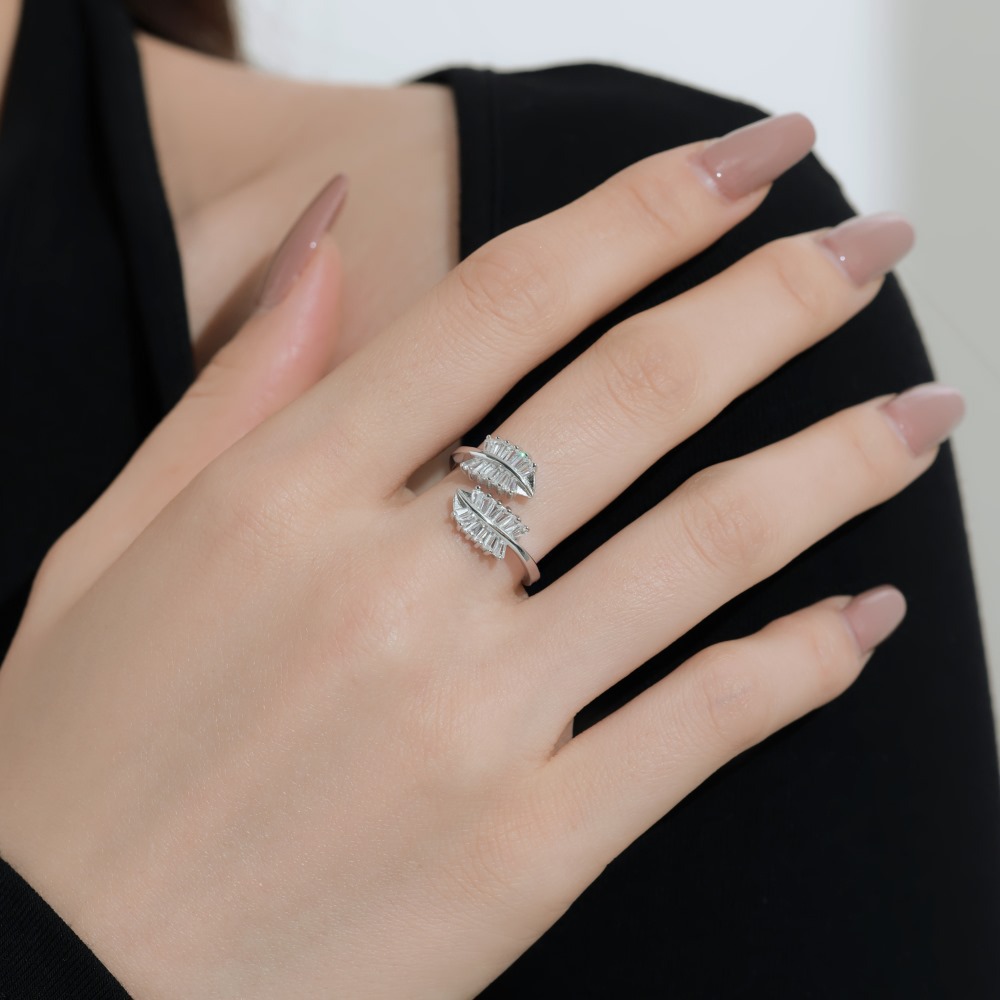 6g Weight Zircon Inlay Material Open Rings Classification Adjustable Ring Size 1 Piece Quantity Holiday, Daily Occasion 925 Sterling Silver Material Geometric Pattern Women's Gender Plating, Inlay Design Basic, Modern Style, Classic Style Style 925 Sterling Silver Zircon Geometric Open Rings 10