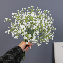 仿真单枝3叉满天星 家居婚礼舞台花艺装饰假花手扎花仿真满天星