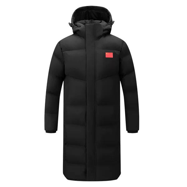China team sports graphene coat, football training, winter thickened cotton coat, basketball winter training, extra-long, knee-length
