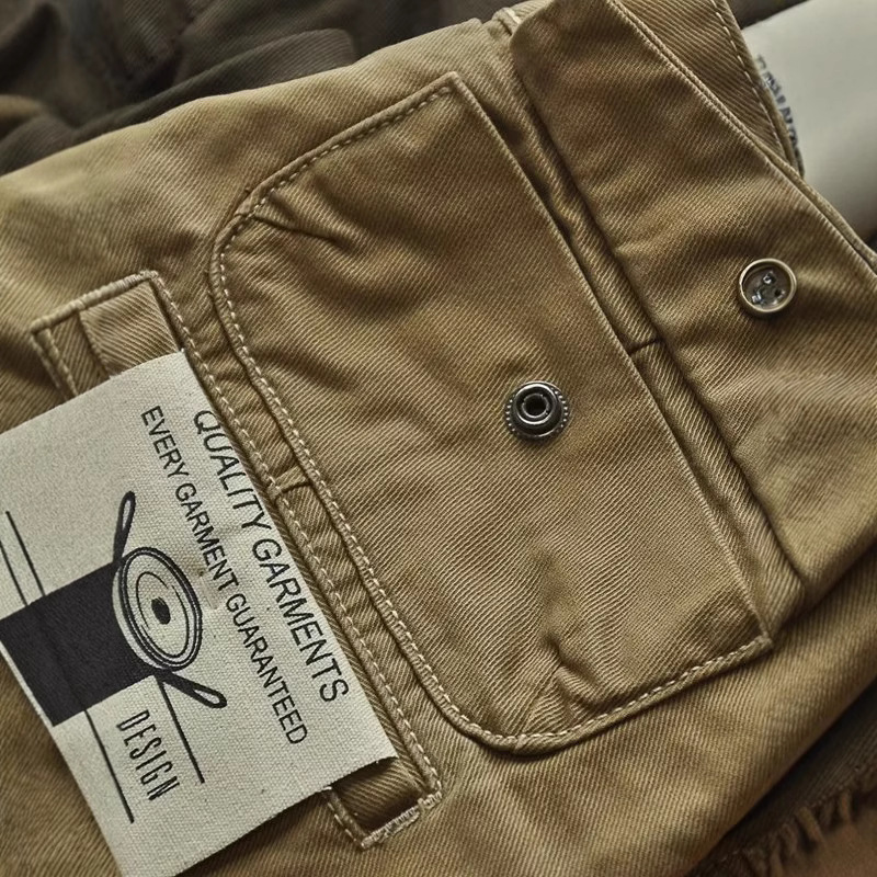 Wholesale American Retro Heavy-Duty Cargo Pants for Men, Stain-Resistant and Wear-Resistant, Loose Straight Pants, Men's Casual Pants, Leggings