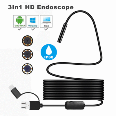 Triple TYPE-C USB Android mobile phone Endoscope 8MM Helix 1 waterproof mobile phone Endoscope