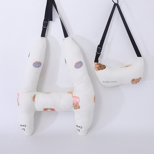 Car sleeping pillow pillow dual-purpose cotton breathable summer car adult and child washable cushion car supplies