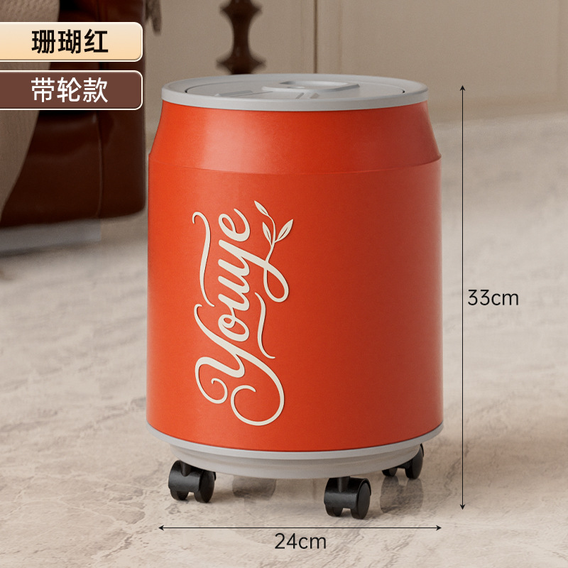 Salón de estar de doble capa Coca-Cola basura auto-adsorción de alto valor facial dormitorio casero gran con cubierta cesta de papel de baño