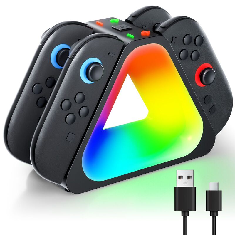 新製品 SWITCH2 カラフルなスタンド充電器 NS2 Joy-Con フォーインワン高速充電三角形充電ベースクロスボーダー|undefined