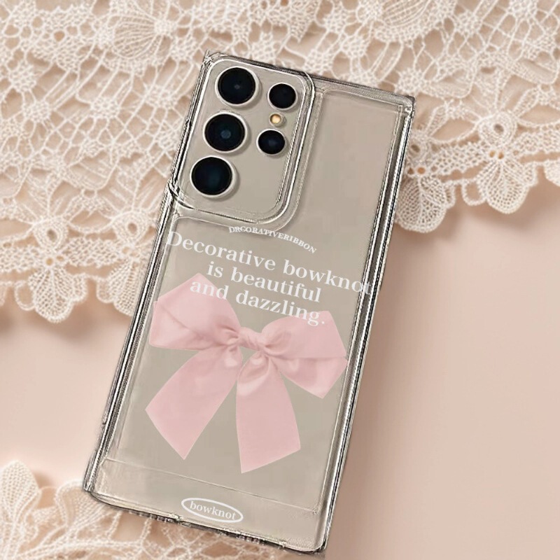 Pearl Bow Suitable for Samsung Galaxy S25 Phone Case Samsung A73 Cross-Border M51 Girl Note20 Pearl Bow Suitable for Samsung Galaxy S25 Phone Case Samsung A73 Cross-Border M51 Girl Note20