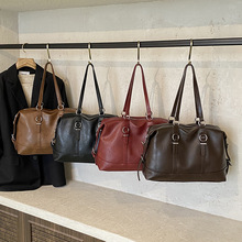 2025新款休闲时尚波士顿复古大容量单肩包包女包公文包手提通勤包