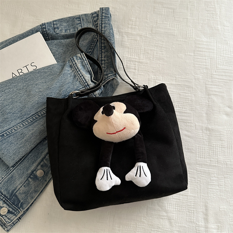 Bolsas relajadas para mujeres de gran capacidad 2024 nuevo Mickey de dibujos animados bolsas de hombro casuales bolsas de clase universitarias