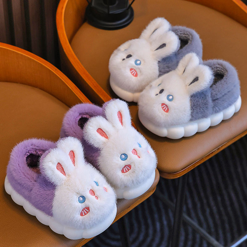 Zapatillas de algodón zapatillas de algodón para padres e hijos zapatillas de algodón para niños zapatos de algodón para bebés de interior caliente otoño invierno mujeres