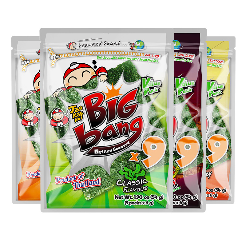 泰国进口老板仔Bigbang海苔片紫菜小老板儿童解馋小零食休闲食品