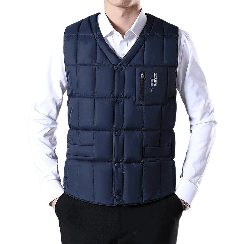 Пуховик для среднего и пожилого возраста, наряд для папы, осенне-зимний новый мужской пуховик, теплый жилет с подкладкой, оптовая продажа с фабрики