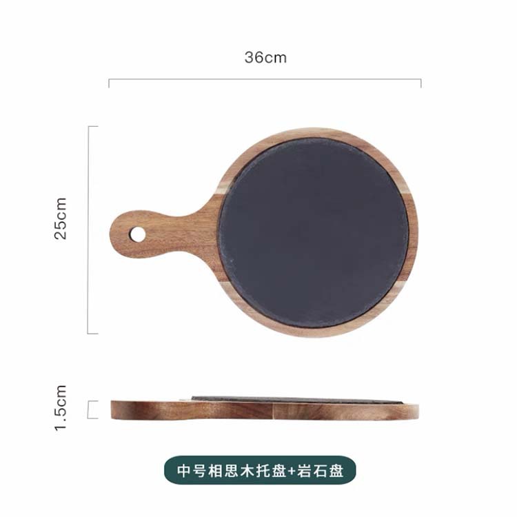 Nórdico plato de carne de madera Hogar Japonés ins roca placa redonda vajilla occidental barbacoa pizza bandeja de madera