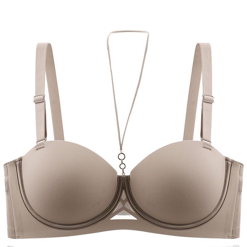 8826 Media taza sin costuras, pechos pequeños, ropa interior invisible anti-caída, cuello colgante para niña, sujetador de moda con espalda hermosa