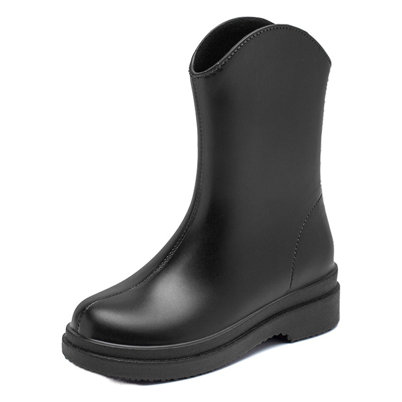 Botas de Lluvia para Mujer Augu Shiden, Primavera 2026, Nuevo Estilo Simple y Práctico, Botas de Agua de Caña Alta, Zapatos de Goma para Exteriores