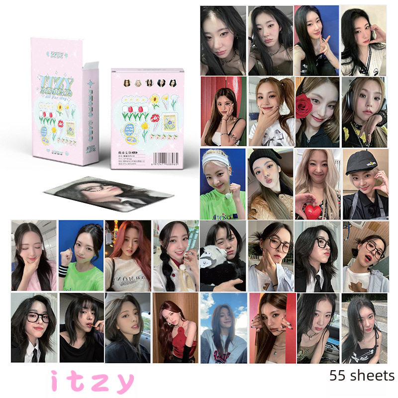 Wholesale 55 small cards of celebrity anime, Gidle Song Yuqi, Tomb Raiders, Laser Lomo postcards