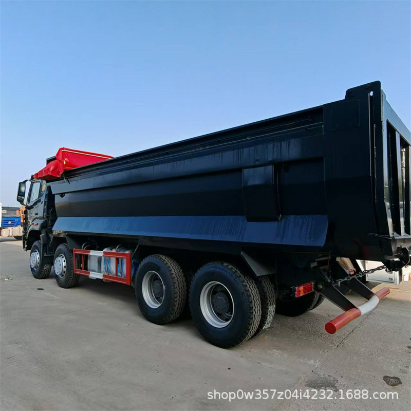 二手10轮渣土运输车 出口豪沃后翻自卸车 右驾驶舱砂石料倾斜车