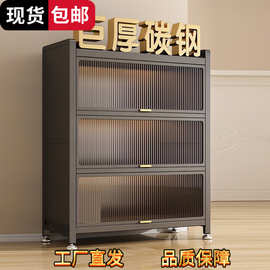 简易玄关柜室内储物柜钢制鞋柜家用门口大容量收纳柜金属防尘鞋架