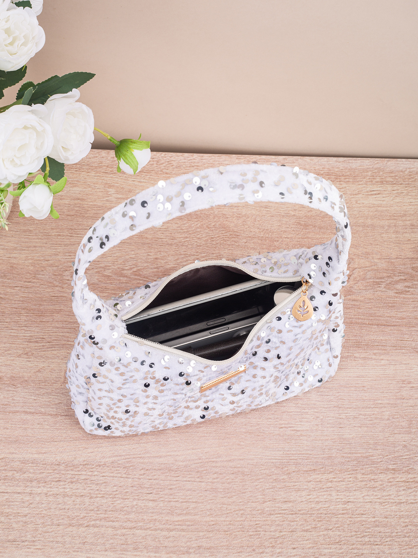 Bolso de moda de color sequilla de mujer bolso de hombro de verano blingbling nicho personalidad bolso de mano de cuerda