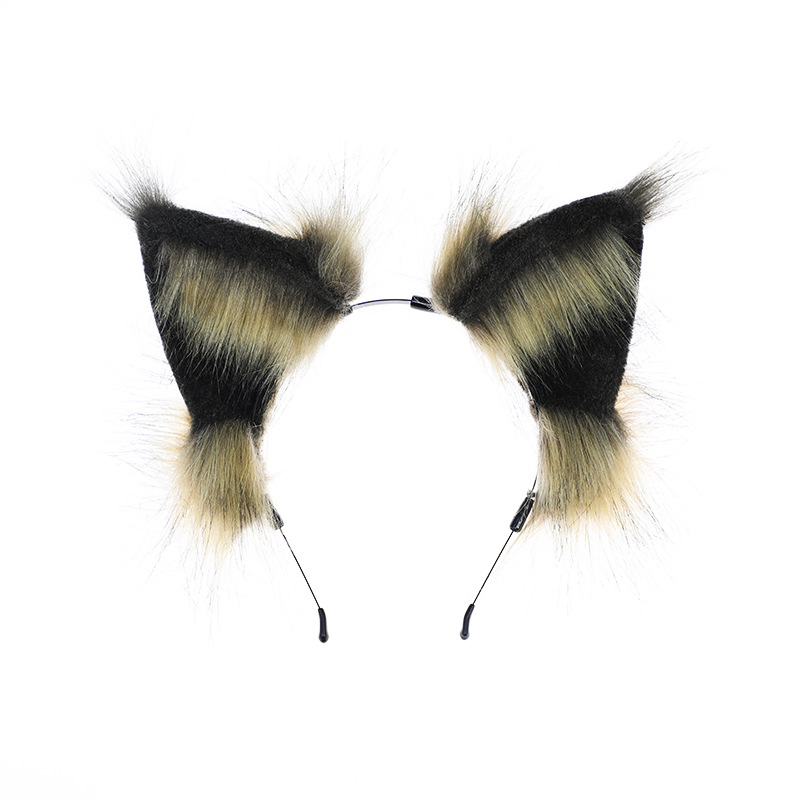 Entrega de una pieza accesorios de felpa montaña salvaje gato oído tocado Cosplay accesorios para el cabello hecho a mano simulación bestia oído diadema