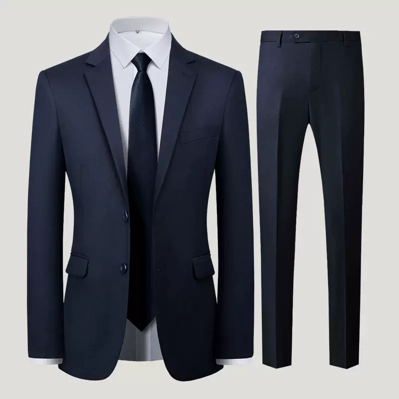 New Suit Set Men's Suit Handsome Business Dress Interview Fixes Large Size Suit Men's Full Set