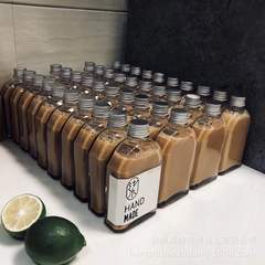 ネット赤斜肩ガラス瓶冷抽出瓶ガラス飲料瓶高颜値ミルクティーガラス瓶250ml空瓶蓋付き