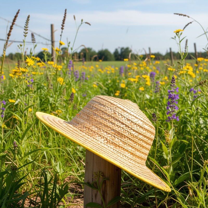 Children's Straw Hat with Wide Brim for Sun Protection, Suitable for Older Kids, Students, Boys, Outings, Parent-Child Activities, and Elementary School Girls