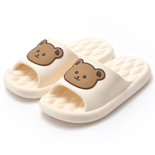 Cute cartoon drop-plastic eva slippers for home use for women and summer men's rhombus massage sandals and slippers for men wholesale