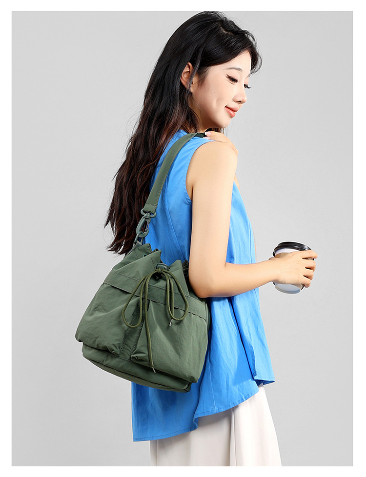 Saint Hilal Drawstring Bucket Bag, Lightweight Versatile Crossbody_voghion.com