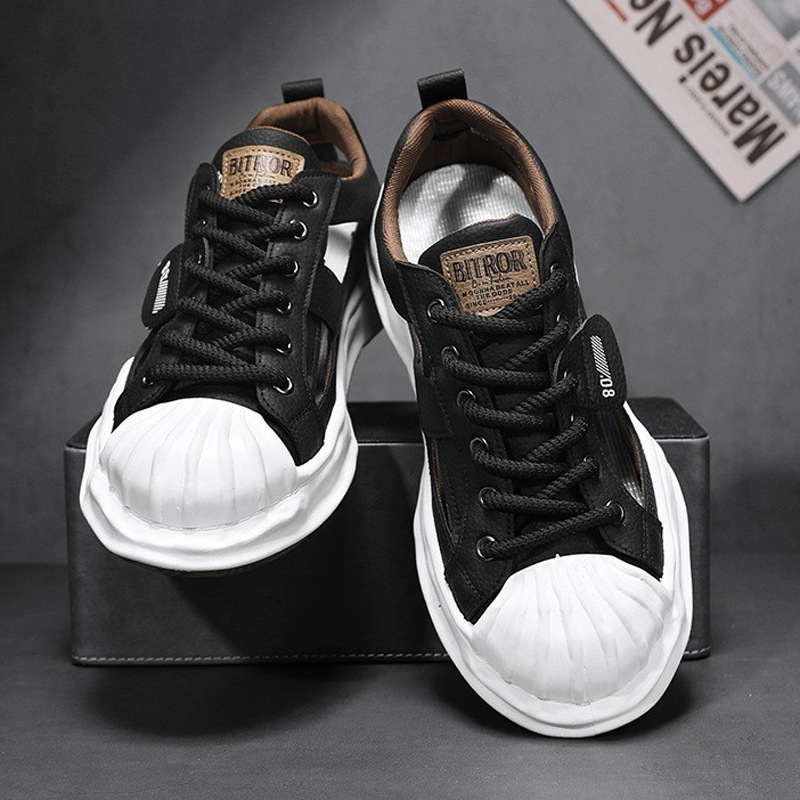 Sandalias de marca de moda, cabeza de concha, zapatos de pan con fugas, zapatos de marco deportivo nuevos para hombre, zapatos de aire de ocio de conducción juvenil