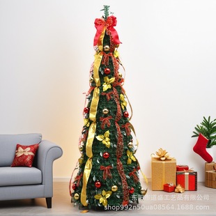 Factory Direct Sales Customized Folding Christmas Tree with Light Decoration, Large Quantity, Preferential Treatment for Simulation