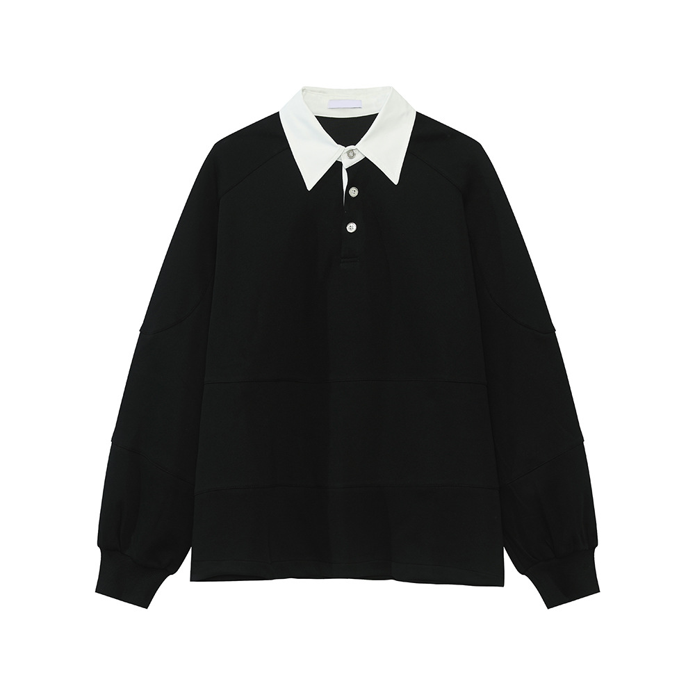 MTLCLOTHES Hombres| Polarizado coreano con solapa de contraste Polo simple y suelta machete con piernas anchas