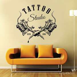 TATTOO Studio纹身工作室贴纸花wall decor跨境亚马逊ebayDW13560