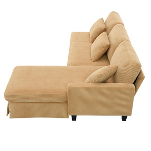 Japanese-Style Nordic Leather Sofa for Small Spaces, Simple Modern Three-Seater Living Room Leather Art Sofa