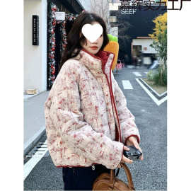 红色小香风羽绒服女冬季高级感减龄漂亮洋气白鸭绒短外套流行爆款