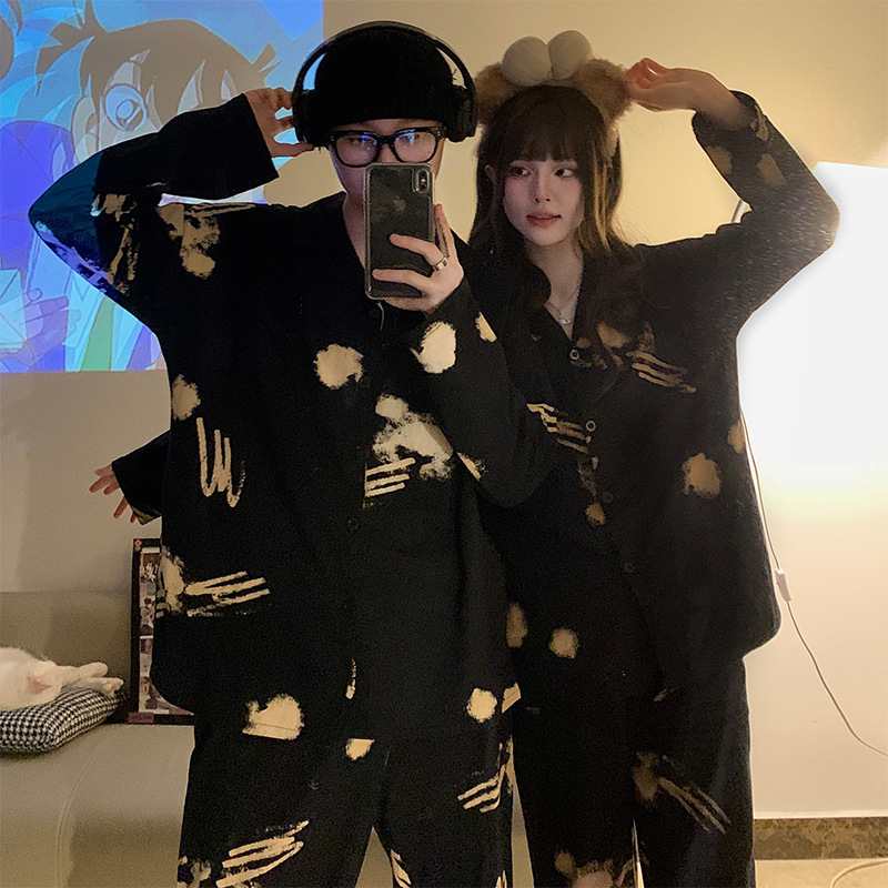 Black tie-dye [long sleeves + trousers]