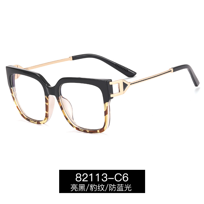 82113 europeo y americano nuevo anti-azul gafas marco moda color tr90 caja tendencia de color liso con espejo de primer plano