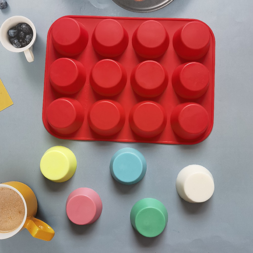 Silicone 12 torta redonda 319 chocolate horneado pasteles galletas muffins pastel molde postres herramientas de cocina