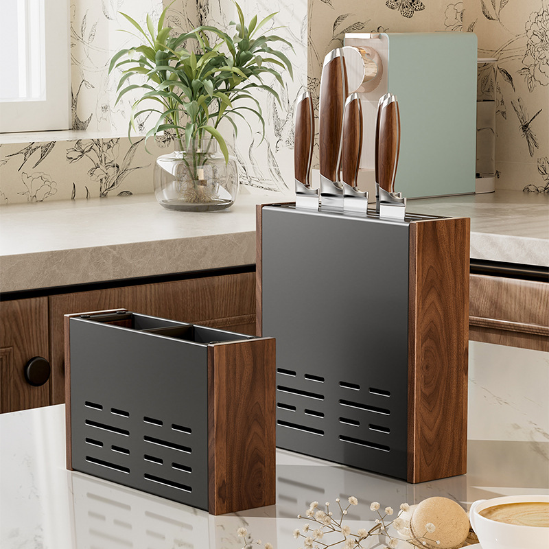 Walnut knife holder kitchen knife storage rack
