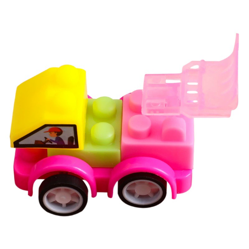 Детские развивающие игрушки подарки для занятий спортом детский сад мультфильм сборка строительных блоков тележка сборка Инженерная машина