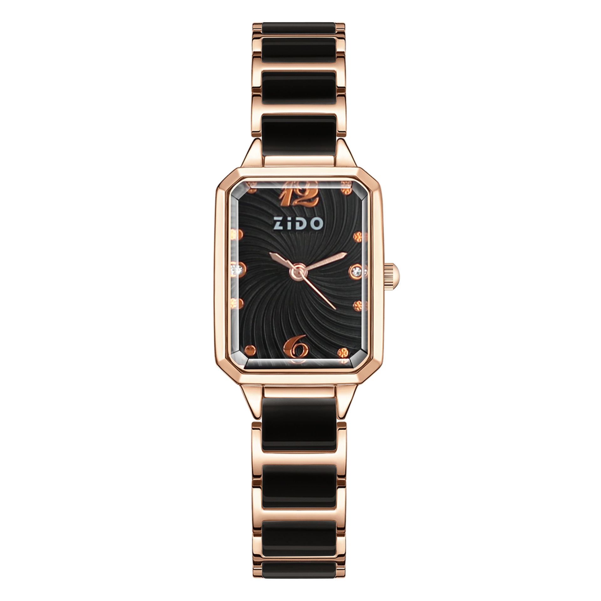 Zhidao Ceramic Small Square Popular On Fashion Live Streams, Elegant, Light Luxury, Simple Steel Strap Quartz_voghion.com