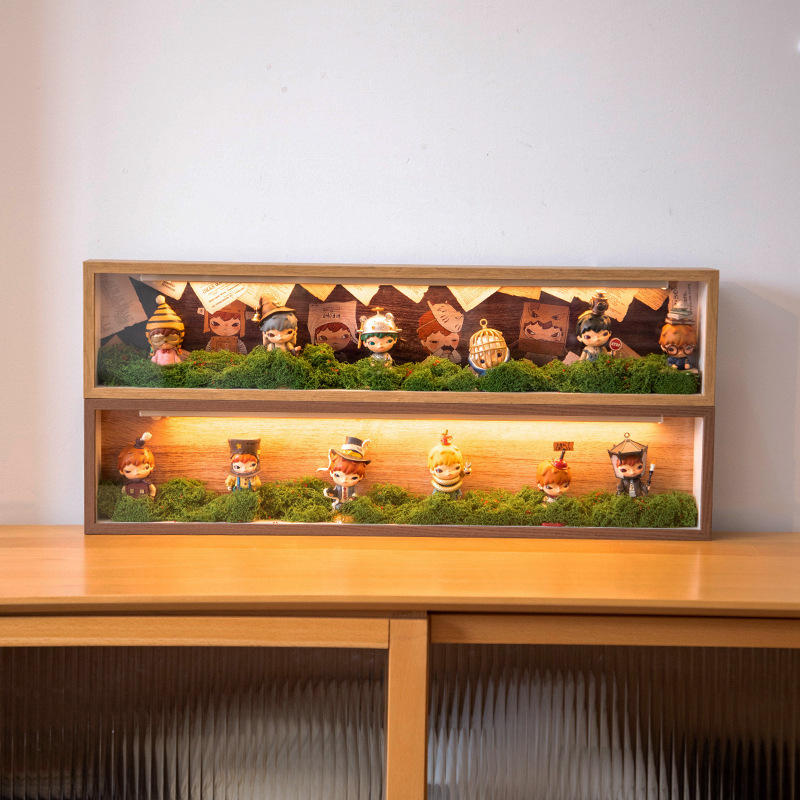 Bubble Mart Display Box Stereo Photo Frame Display Scene Decoration Storage Box Long Hollow Small Field Pull-Out Glass Bubble Mart Display Box Stereo Photo Frame Display Scene Decoration Storage Box Long Hollow Small Field Pull-Out Glass