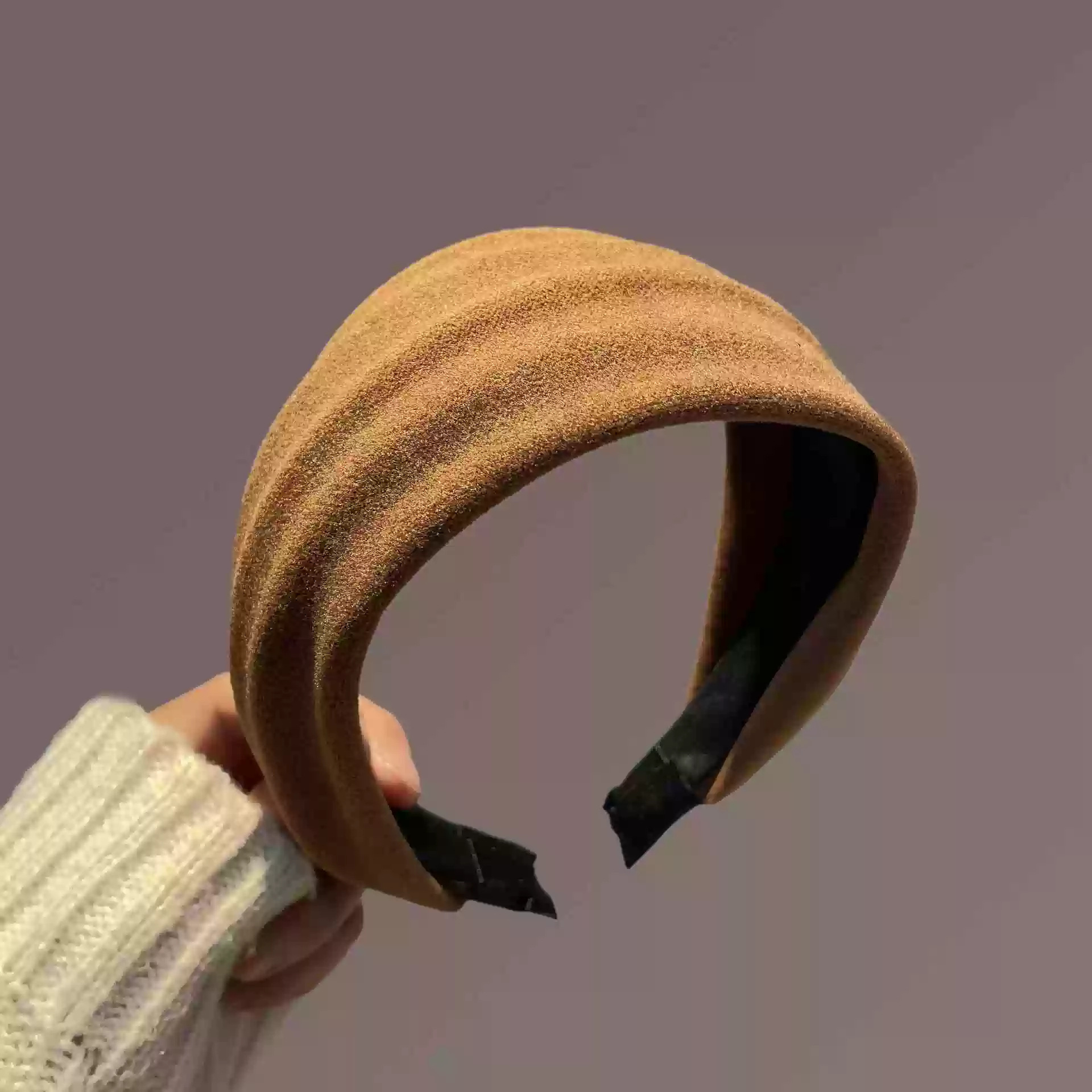 Dark coffee wide-brimmed headband